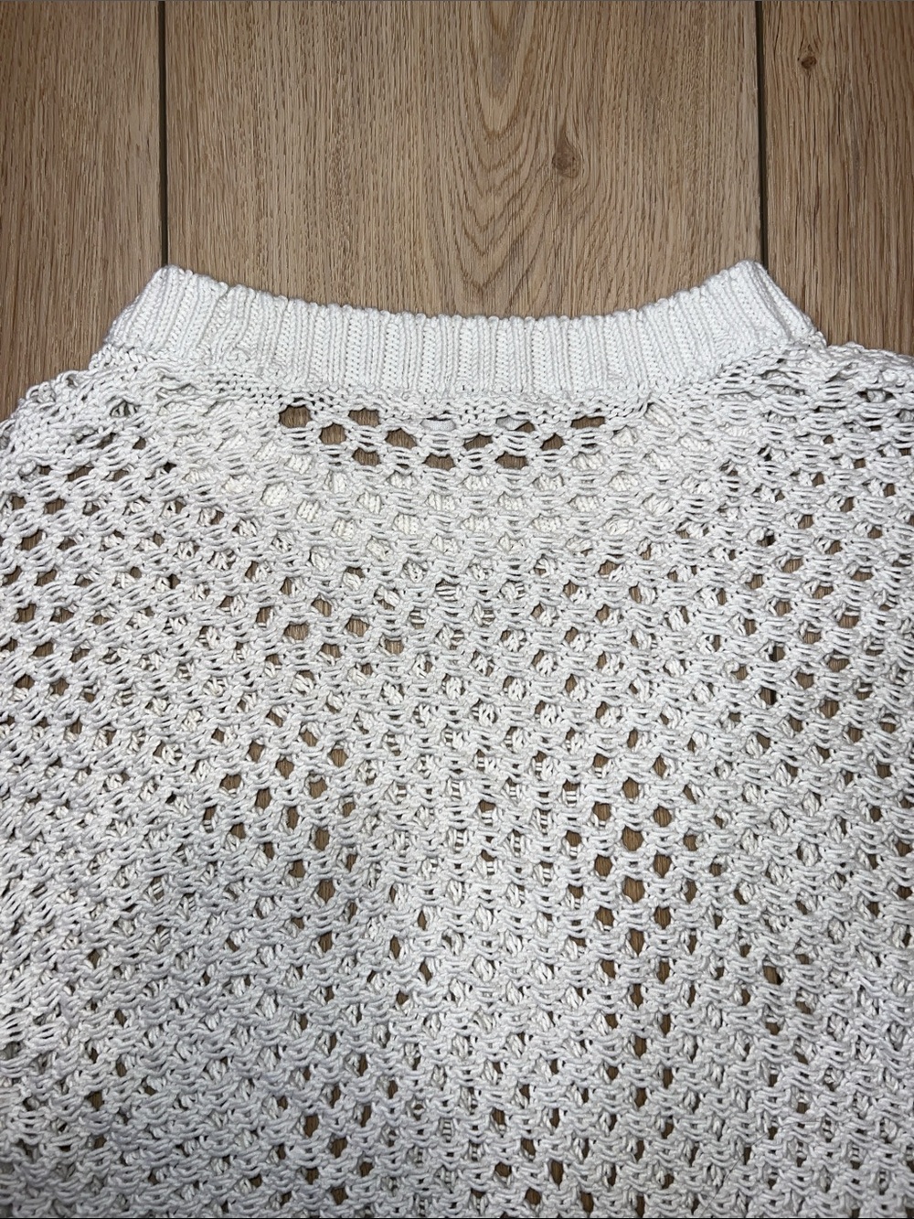 Bluenotes Open-Knit Crochet Ivory Crewneck Sweater - Picture 13 of 15